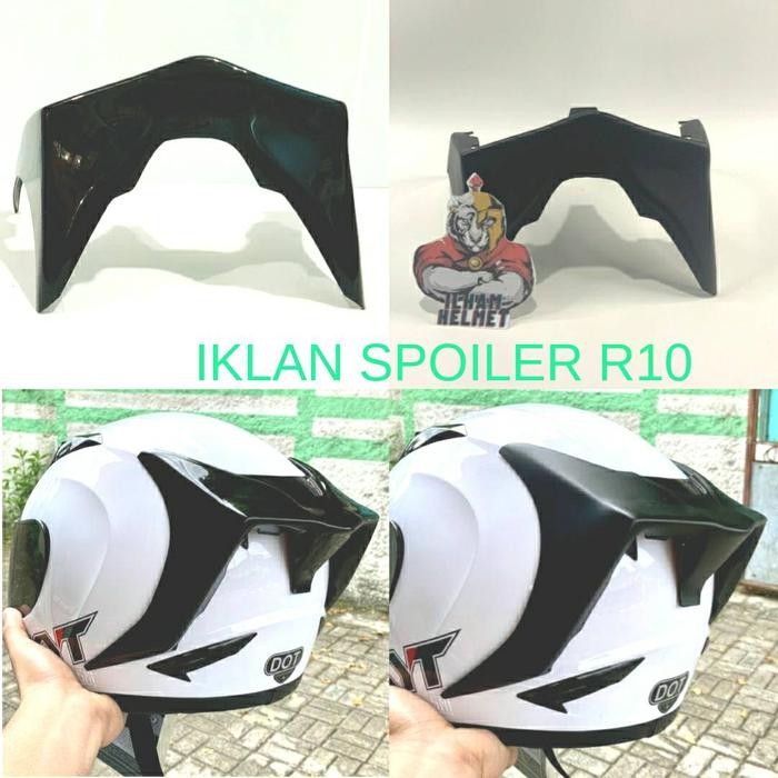 PREMIUM SPOILER KYT R10 3D GP BLACK GLOSY, BLACK DOFF