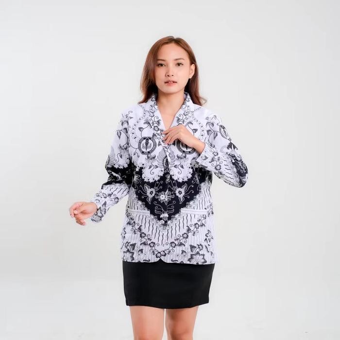 SIAPKIRIM Batik PGRI Pria Wanita Terbaru lapisan furing bahan bsw atasan PGRI Model Blazer baju PGRI