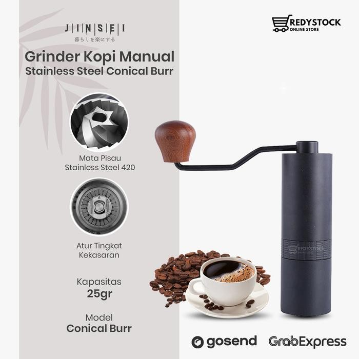 Hand coffee grinder kopi manual metal body stainless steel burr JS-G2