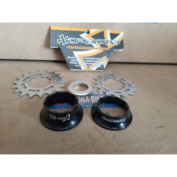Da Bomb Single Speed Converter Black Cog 16T Dan 18T - Adaptor Dabomb