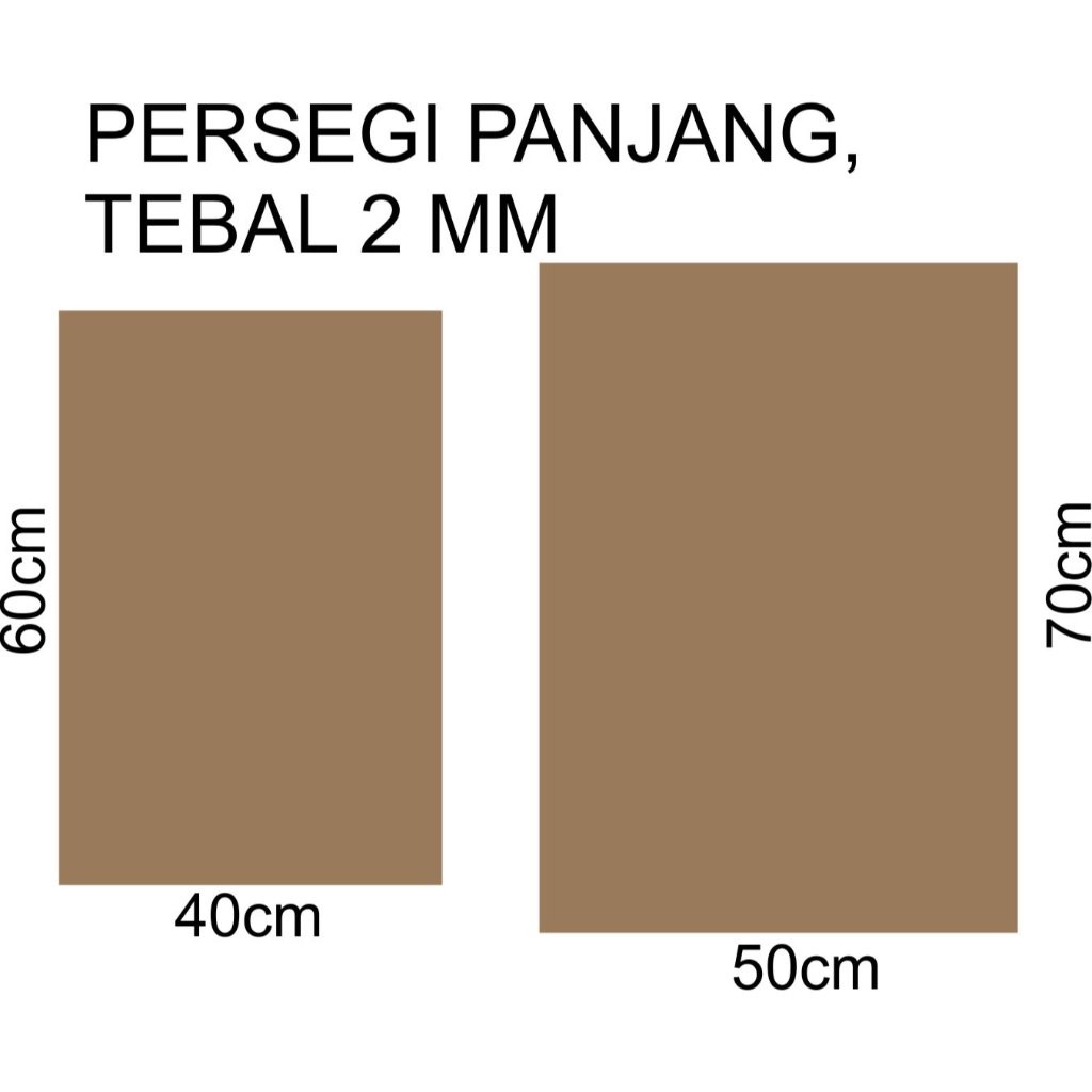 

potongan akrilik persegi 40 x 60 cm, 50 x 70 cm