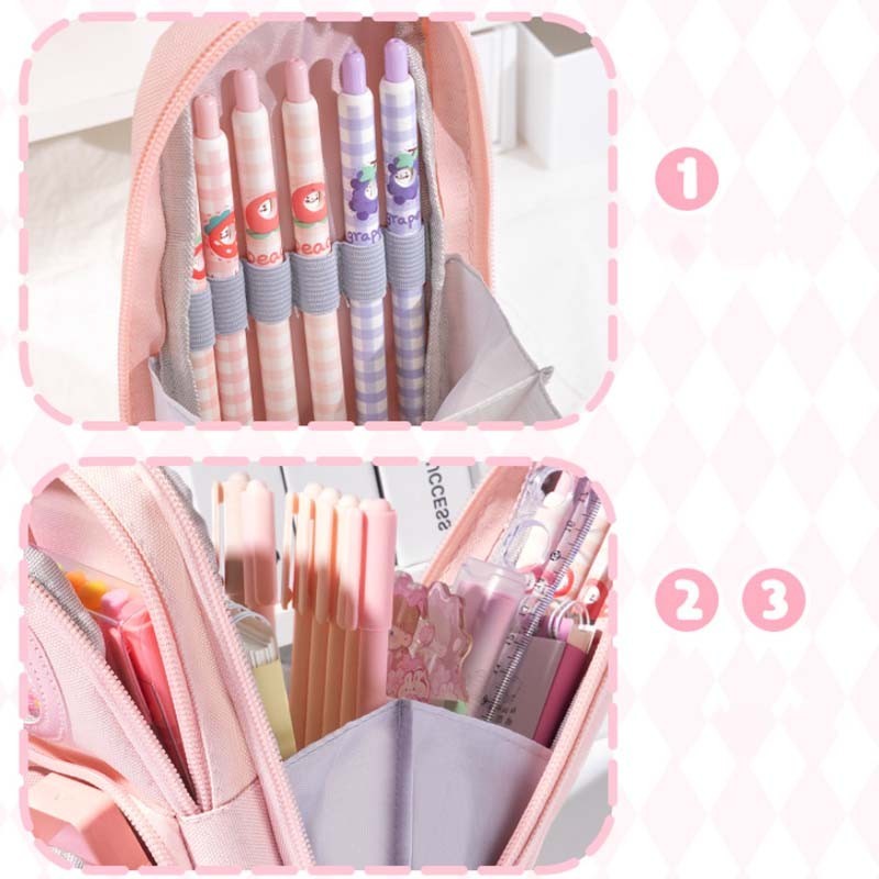 

3D model tas lucu korea kapasitas besar Anak Tempat Pensil K Pensil Anak Sekolah Pencil Case Hiasan