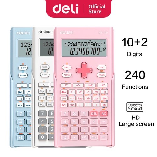 

Deli Calculator Scientific Kalkulator 240 Fungsi Kalkulasi 3 Warna 1700 DELI KINCIZEN