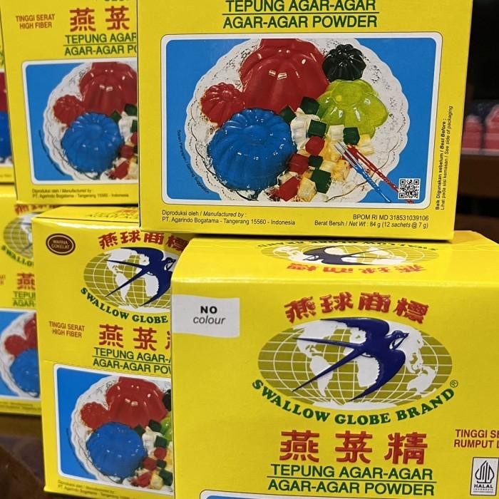 

New Promo Swallow Globe Agar Agar 1 box isi 12 sachet @7gr PLAIN