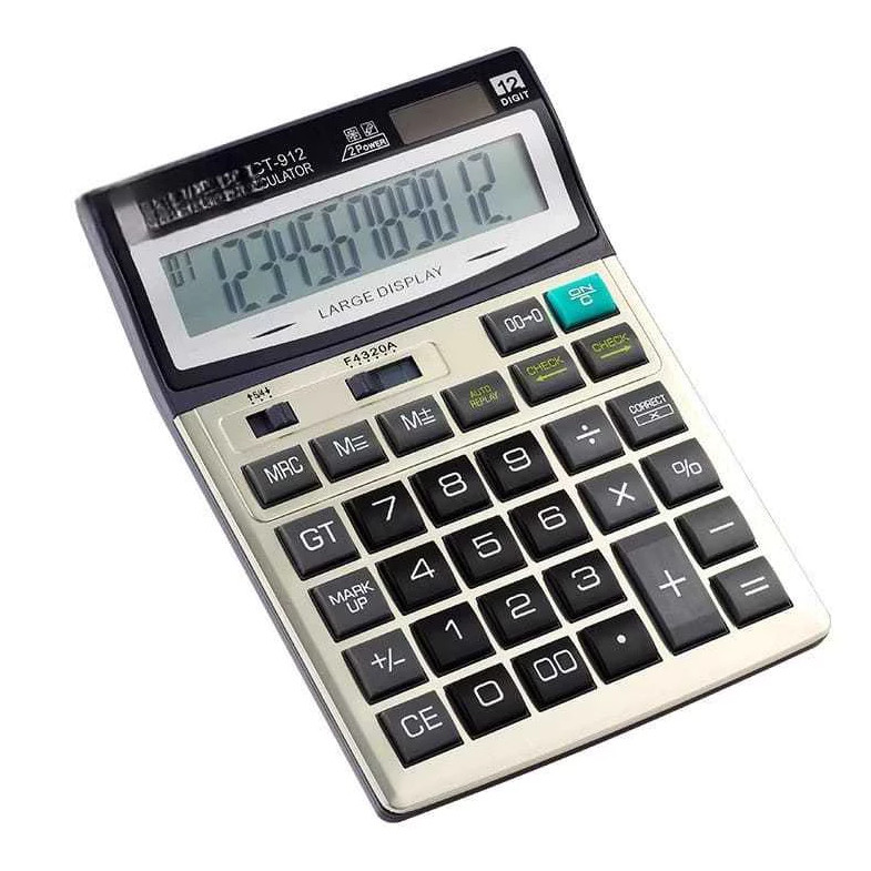 

KALKULATOR CT-912 BESAR JUMBO BSIZE ANGKA KOMPUTER 12 DIT BATERAI AA A2 CALCULATOR