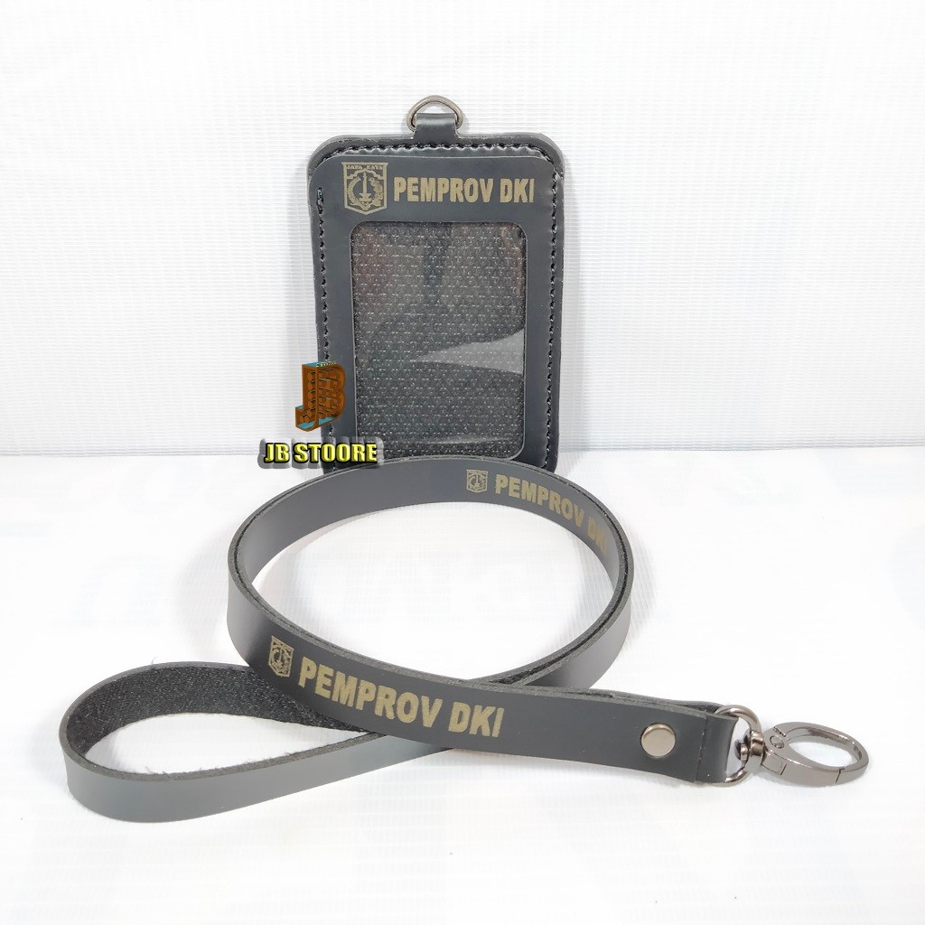 

Tempat Id PEMPROV DKI Kulit / Id Holder Pemprov Dki Gantung / name tag pemprov dki tali kulit