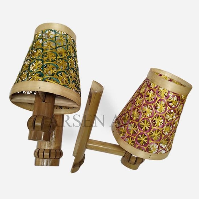 Kerajinan Tangan Hiasan Lampu Dudukan Lampu Bambu *