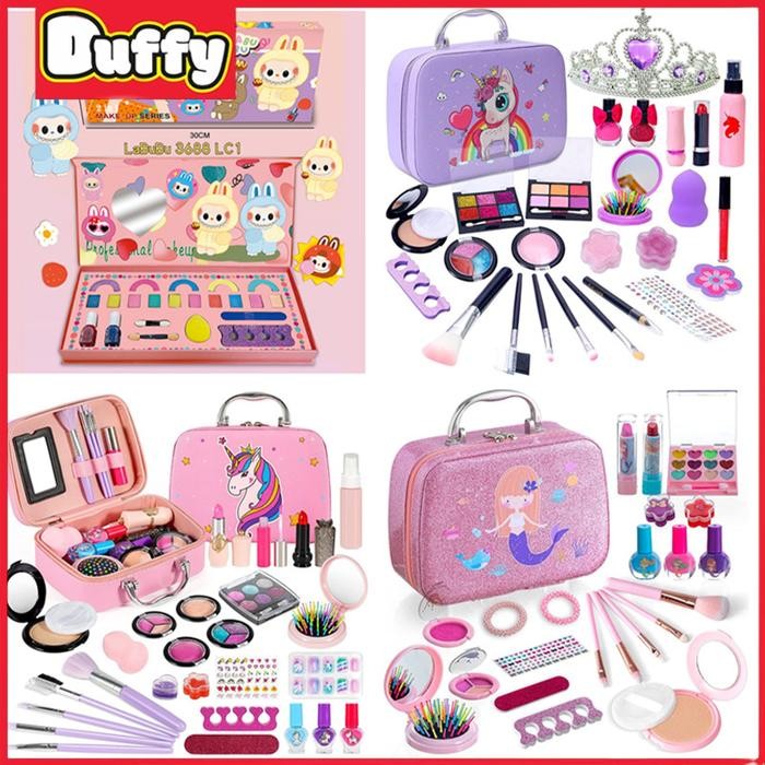 Duffy toys Labub Make Up Anak Anak Set Aman Asli / Mainan Kosmetik Kecantikan Anak Kasus Peralatan