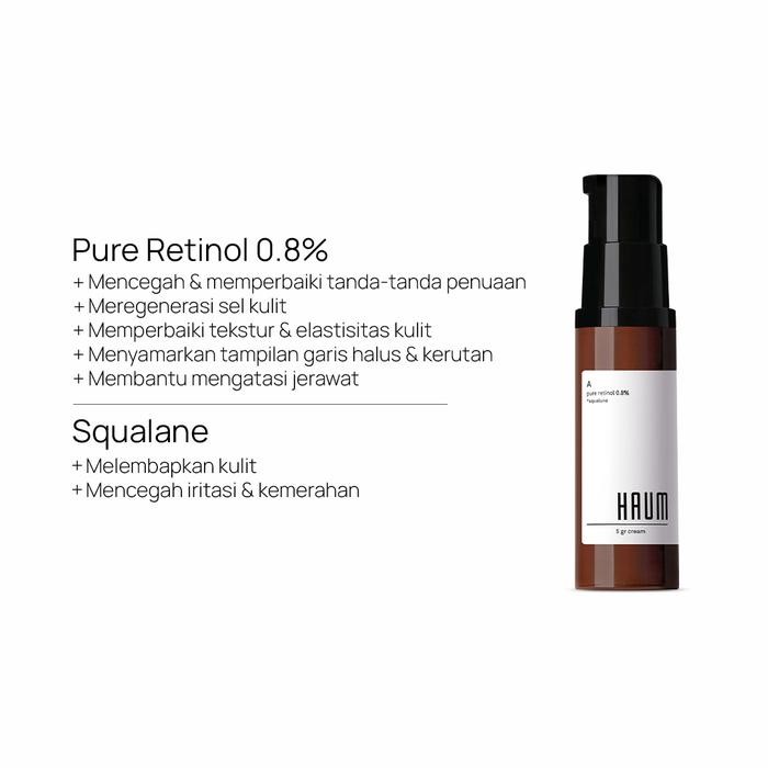 ORIGINAL..!! HAUM A PURE RETINOL 0,8% - ANTI AGING CREAM SERUM 5 GR X 2 - SERUM ANTI AGING