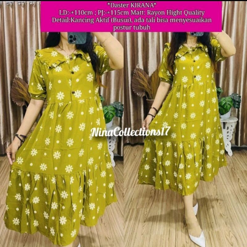 NEW DEALS Daster Dress Kirana Rayon Adem Tebal Kancing Busui / Daster Rayon Kirana / Daster Rayon /