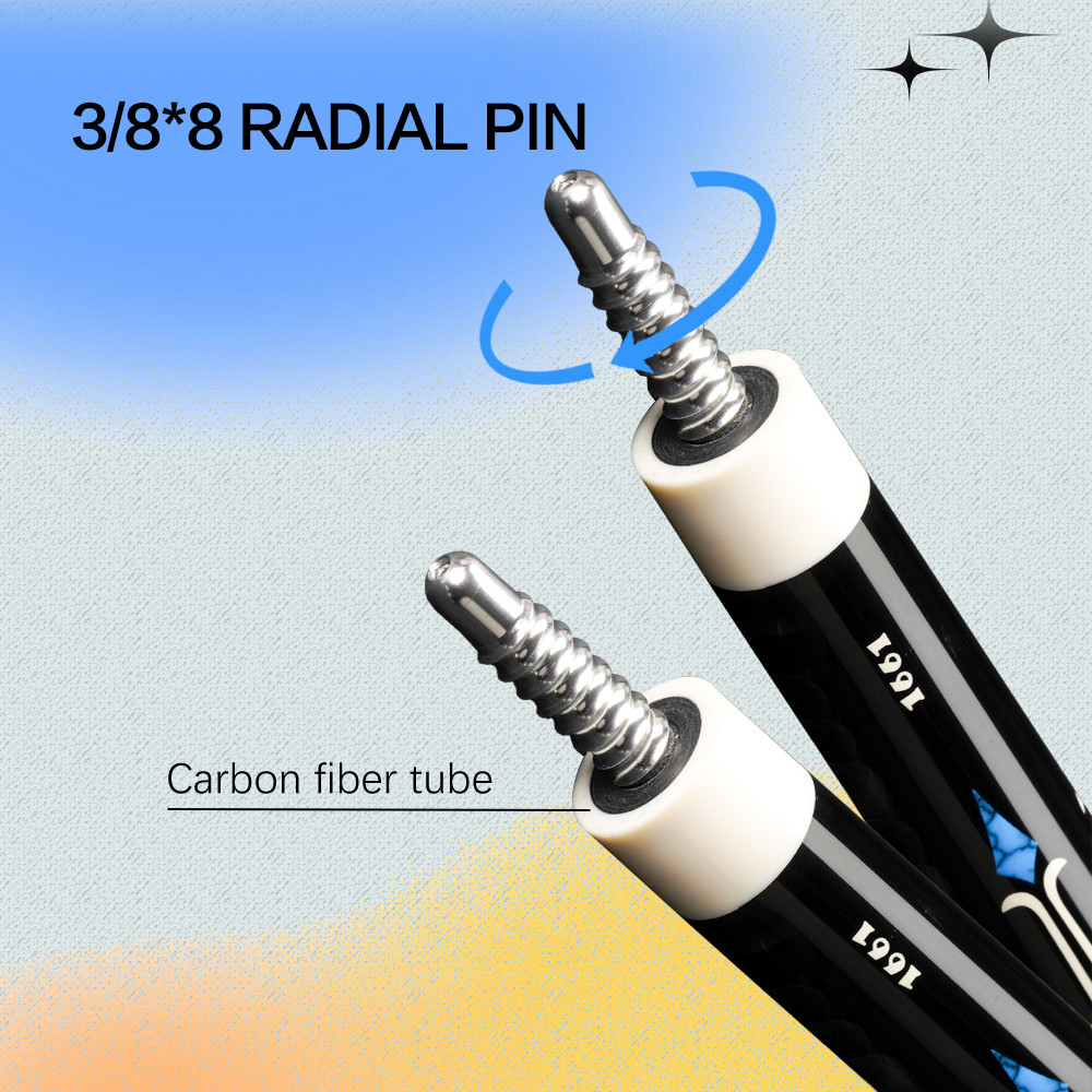 KONLLEN LW Carbon Fiber Pool cue 12.5mm and 3/8*8 Pin Joint Billiard Cue Technology Professional low