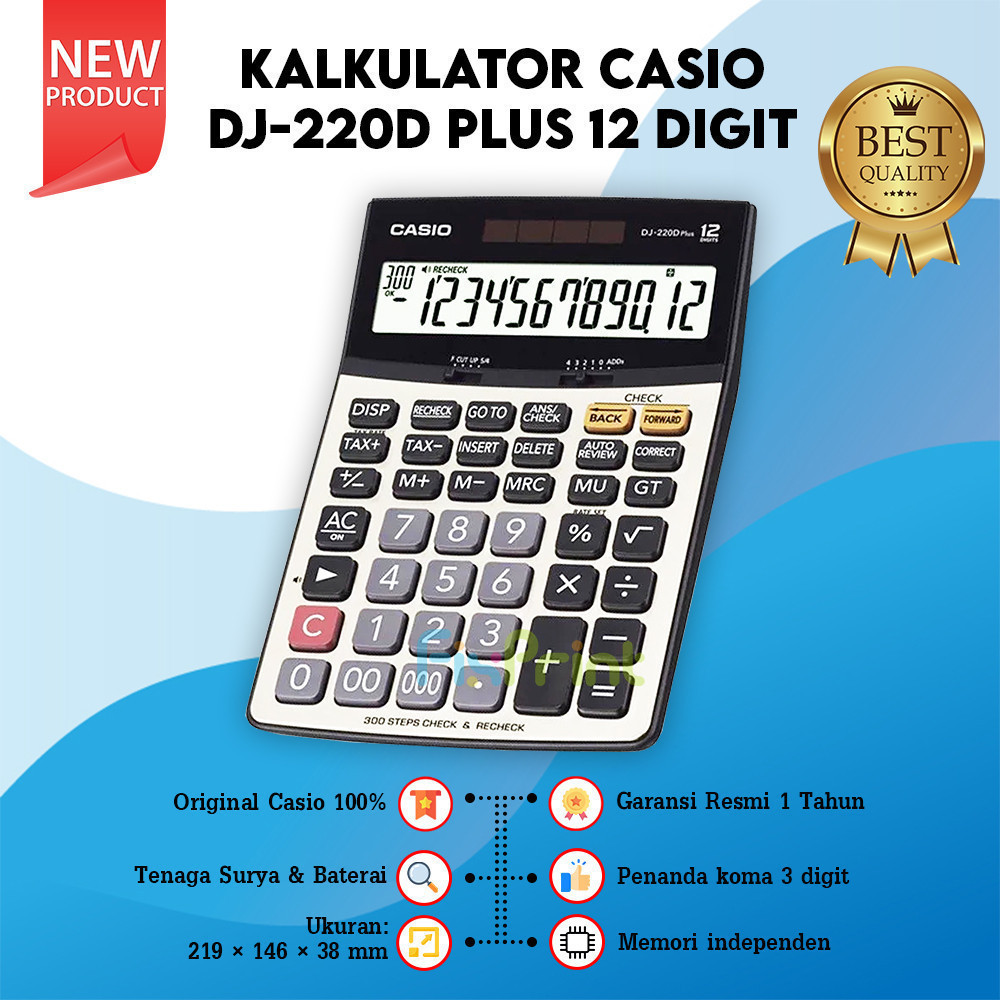 

Calculator Desktop DJ 220D Plus 12 Dits Kalkulator Desktop New