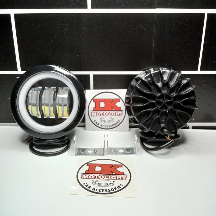 TOP LAMPU SOROT FOGLAMP DAYMAKER 3 LENSA BULAT 3,5 INCHI MOTOR MOBIL -