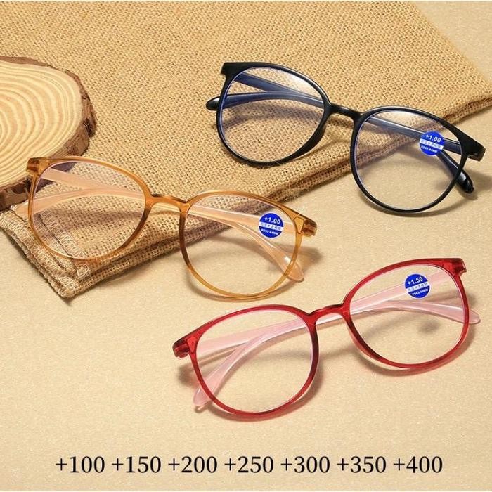 dennos gs-157 kacamata baca plus +100, +150, + 200, +250, +300, +350, +400 pria wanita fleksible