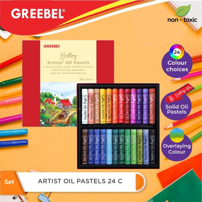 

Crayon Artist Oil Pastel 12 & 24 Colours Greebel Krayon Artist Cerah dan Tidak Berdebu, media Kertas