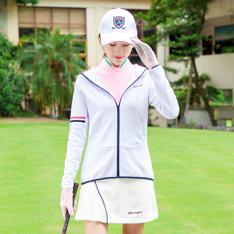 2022 Spring Golf Clothing Womens Shirt Long Sleeve Ball Jacket Hooded Zip Cardigan Sportswear High Q