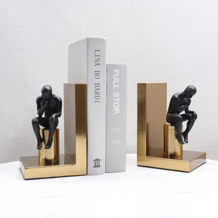 

LANGSUNG DIPROSES Penyangga Buku Unik Thinking Man / Bookend Ornaments Set EB Home 2530