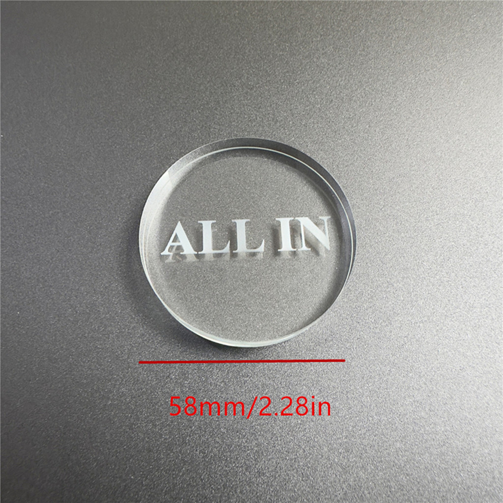 1 Pc Clear Crystal ALL IN 58*10mm/2.28*0.39in Game Accessories Board Game