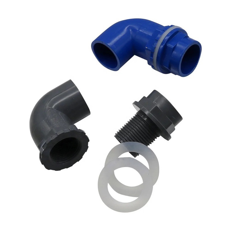 Blue 90 Dee Elbow Konektor Pipa Filter Akuarium 25 mm Garden Irration rium Fish Tank Drain Pipe PVC