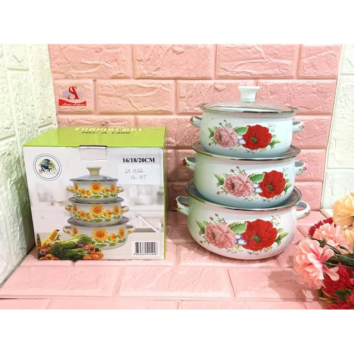 Kenanganpawon Panci Set Enamel/Panci Enamel