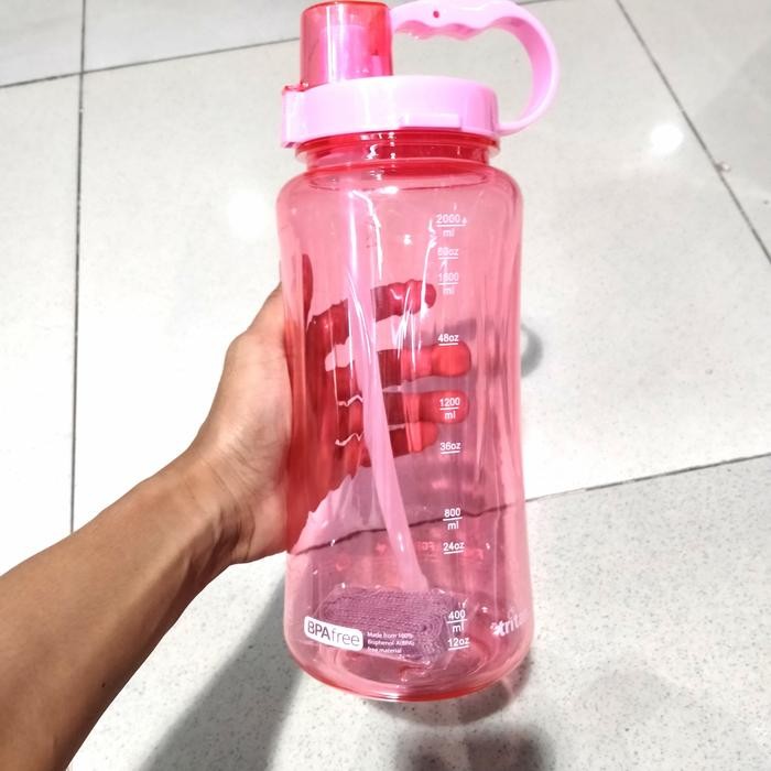 Kenanganpawon Botol Minum Tritan 2 Liter + Sedotan Plastik - Pink