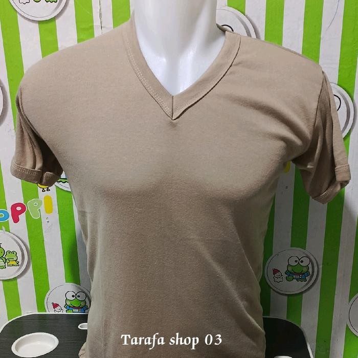 Belilah Kaos Polos Lengan Pendek Oblong V Neck Pria Dewasa Katun Rib - Kerah, Baju - Distro, Cowok