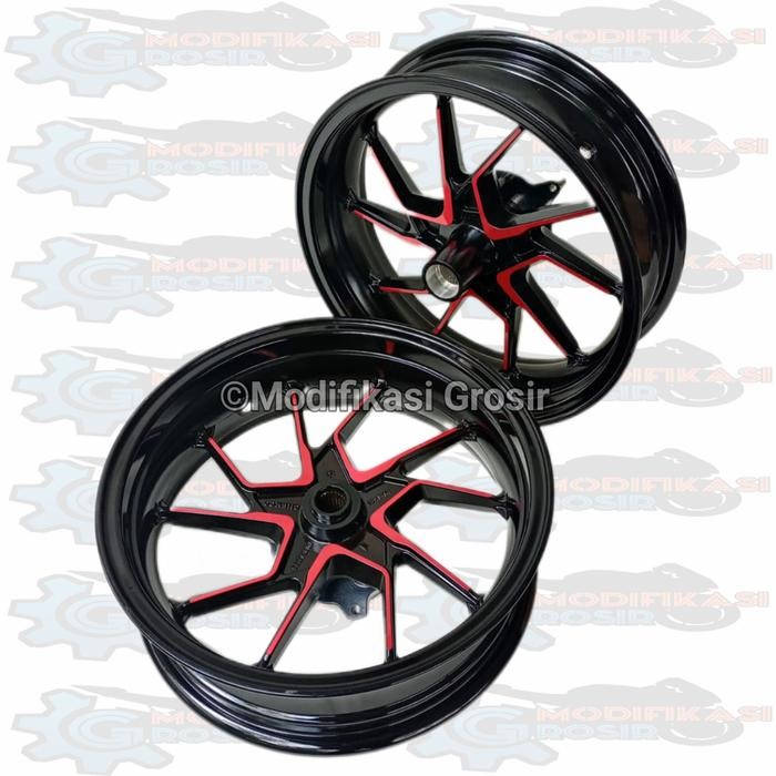 VELG RACING TAPAK LEBAR CHEMCO NEW NMAX 155 2020 100% ORI - BLACK/RED