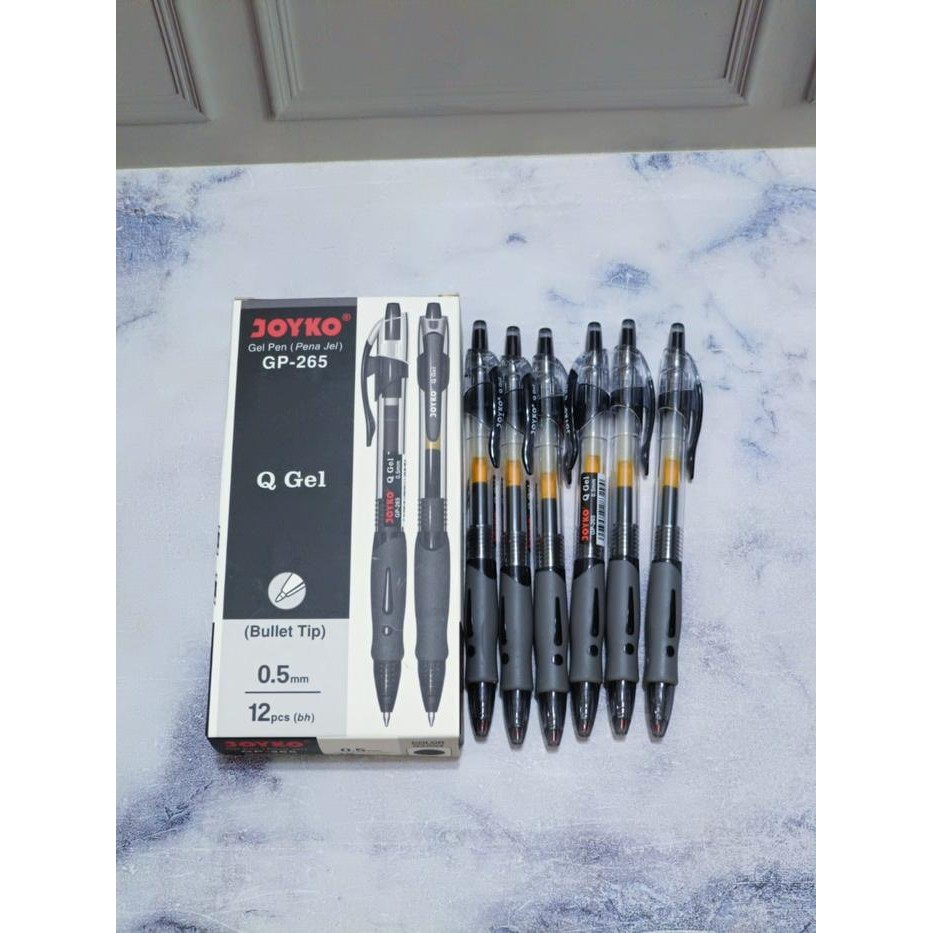 

ID 12 PCS (1 LUSIN) PULPEN JEL JOYKO Q GEL GP-265 0,5MM HITAM-BIRUU