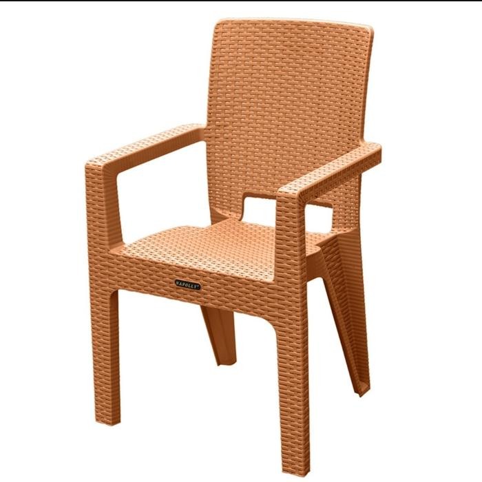 Kursi plastik napolly motif rotan 8R3 *