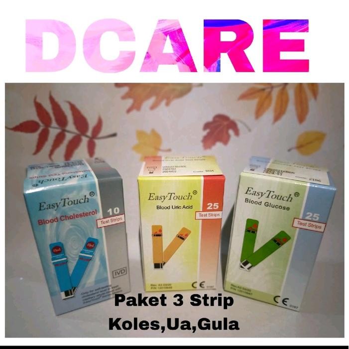 Easy touch Paket 3 Strip kolesterol, gula darah, dan asam urat