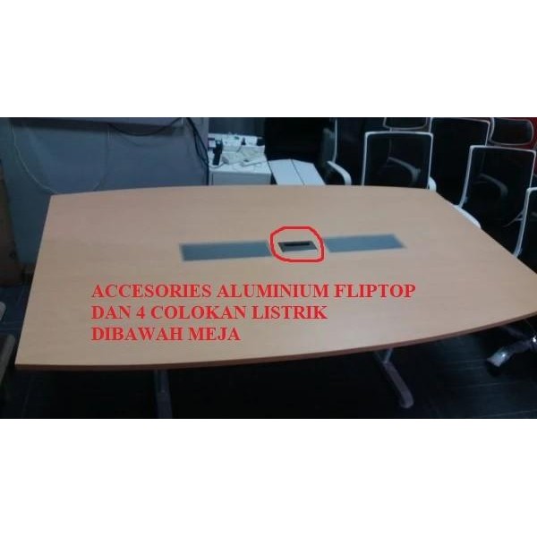 meja meeting meja rapat indachi casa series kaki besi