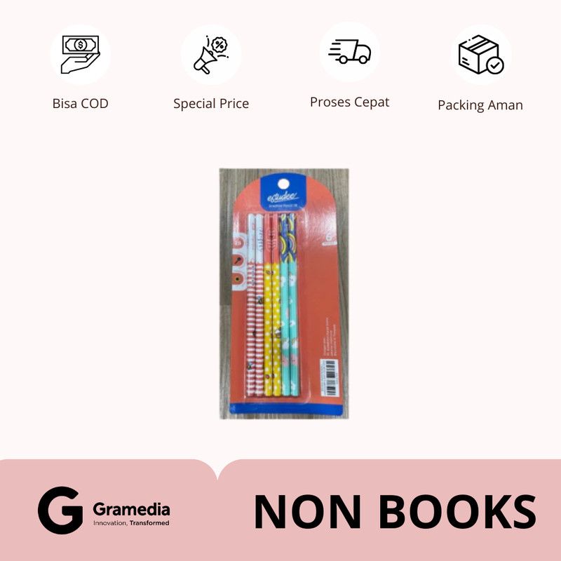 

Estudee Graphite Pencil Kids Colorful Esp-1102 2B/6Pcs