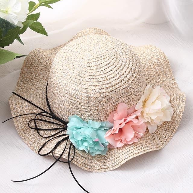 Topi pantai anak/Topi pantai import/Topi pantai bunga/Topi pantai