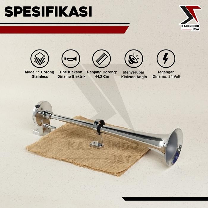 Mantab Klakson Mobil Truk Bus 1 Corong Dinamo Elektrik 12 Volt