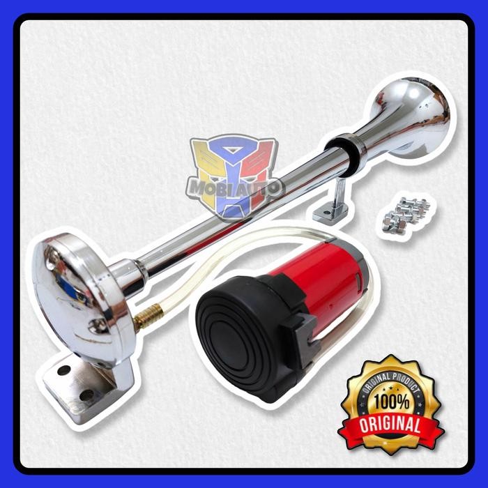 Terbatas Klakson Angin Terompet 1 Corong + Dinamo Elektrik 24 Volt