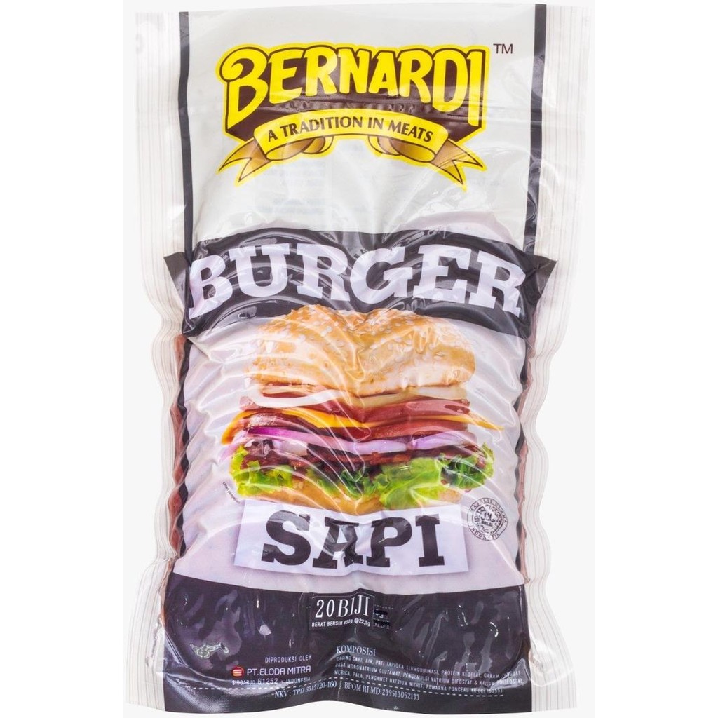 

BeliSkrg,KirimHariini- BERNARDI BEEF BURGER 450GR ISI 20PCS BERGER SAPI