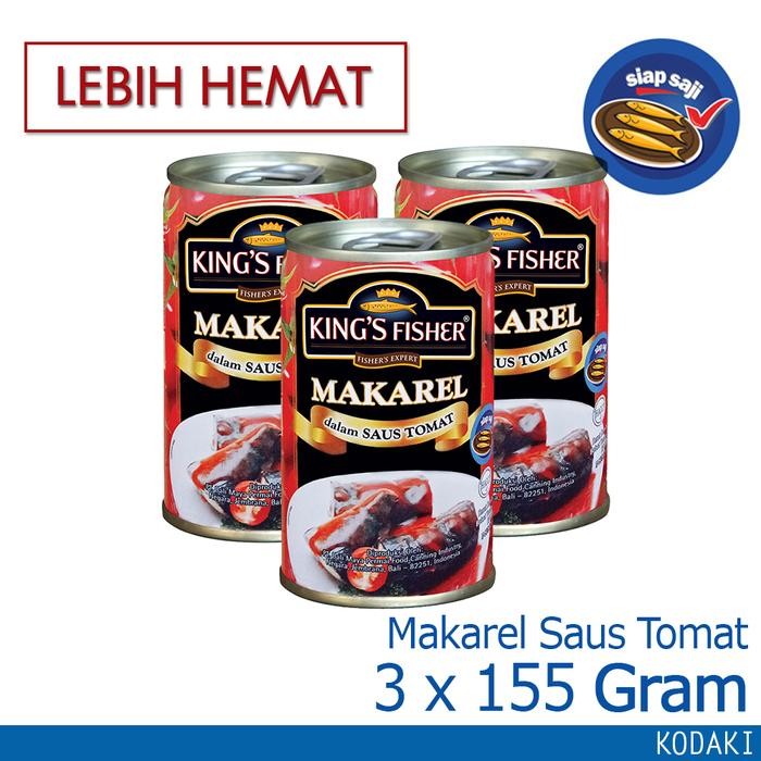 

PastikanDikirimLgsg- King's Fisher Paket 3 pcs makarel mini saus Tomat Makanan Kaleng 155 g