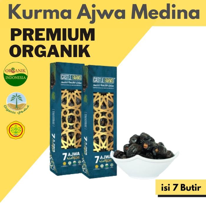 

PastikanDikirimLgsg- Kurma Ajwa Madinah Ajawat Premium Organik tanpa Pestisida isi 7 Butir