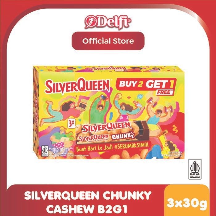 

PastikanDikirimLgsg- [BUY 2 GET 1] SilverQueen Chunky Bar Cashew 30 gr