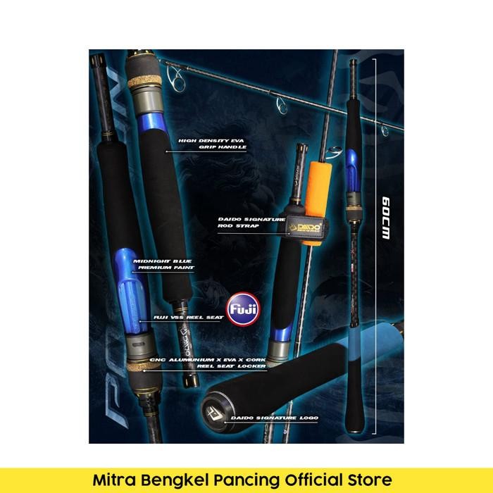 Joran Daido Poseidon Mackarel 185Cm Full Fuji Alconite Joran Pancing Spinning