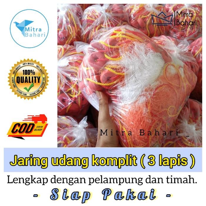 Jaring Udang 3 Lapis Nilon ( Siap Pakai ) Jaring Komplit Jaring Udang Jaring Komplit Jaring Udang
