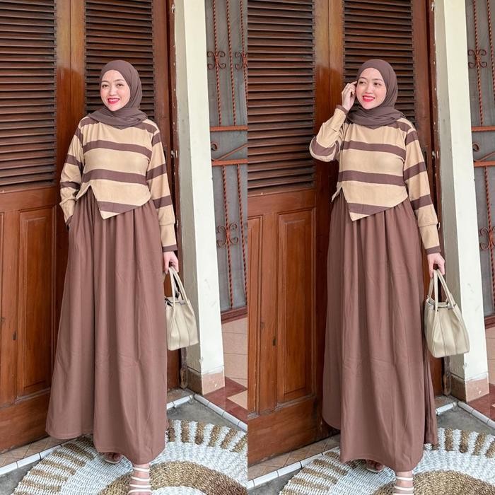 Zahra- Joley Cloth - Diandra Dress Muslimah Gamis Terbaru New Collection Baju Daily Pesta