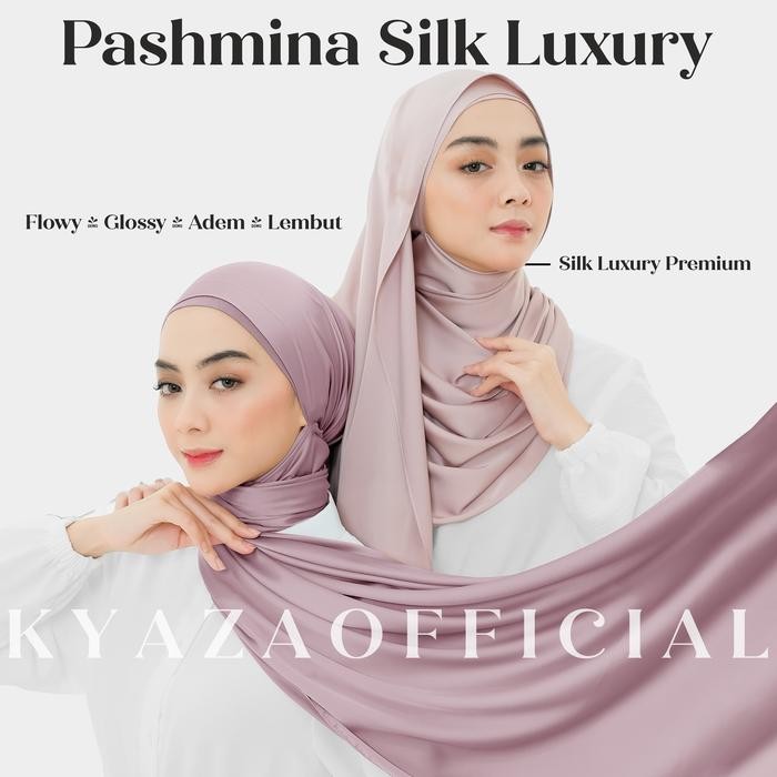 Hijmoda- Pashmina Silk Luxury Luxury Silk Shawl Pashmina Satin Silk Pashmina Silk Lembut Jilbab
