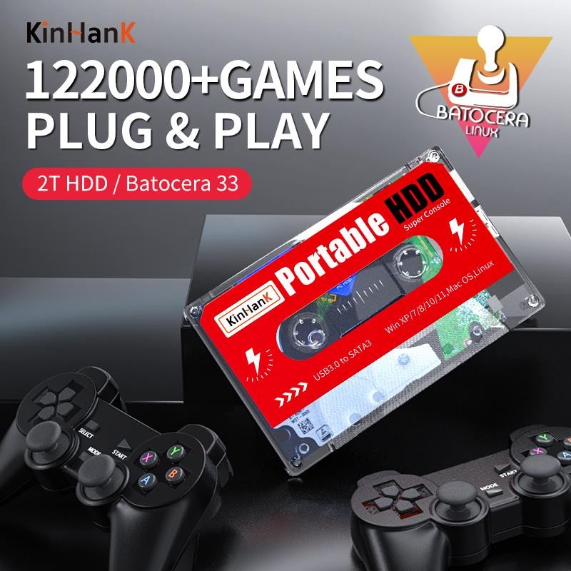 Top: 2T HDD With 122000 Retro Games For PS2/PSP/PS1/Sega Saturn/Wii/Wiiu Batocera 33 Portable Extern
