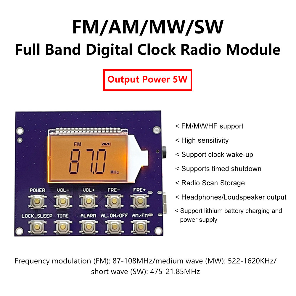 DIY Wireless FM Radio Receiver Module 87.0MHz-108.0MHz Digital Radio Transmitter Board Equipment wit
