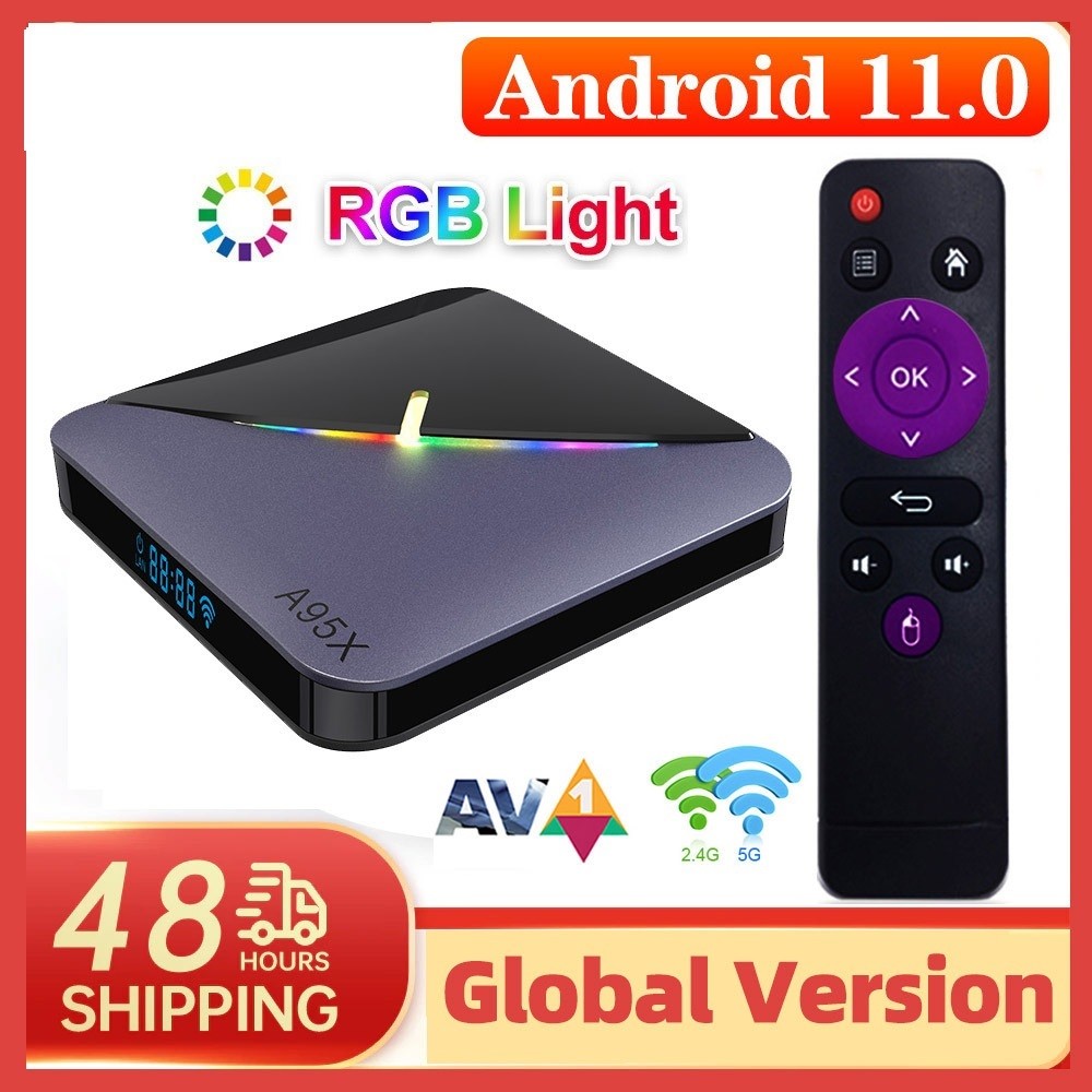 Top A95X F3 Air II RGB Smart TV Box Android 11 Amlogic S905W2 4GB 64GB Support Dual Wifi 4K 60fps BT