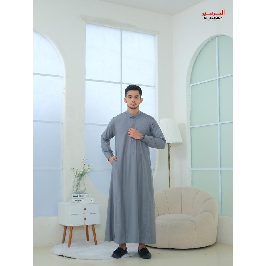 Elhaz- Al Haramain Series Semi Wol Thobe Akkaf Jubah / Gamis Pria Remaja & Dewasa