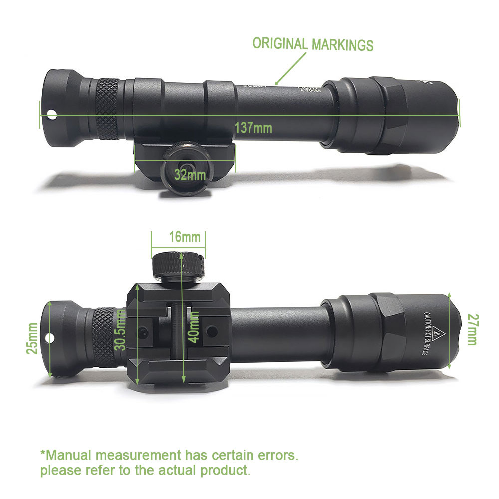 Metal Tactical Gear M600 M600B M600C Flashlight Hunting Scout Light White LED with Remote Pressure S