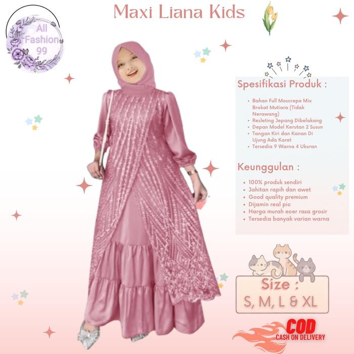 Hayat- Alf-Baju Gamis Maxi Anak Perempuan Dan Remaja Abg Model Kerutan Terbaru Kekinian
