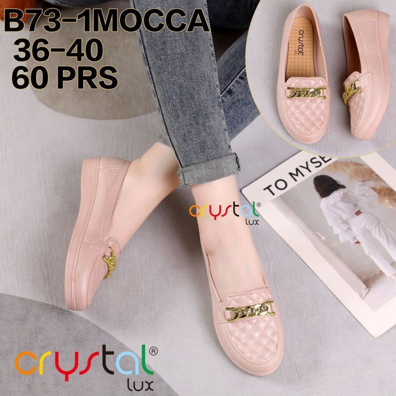 Sepatu Kerja Wanita Crystal Lux Sepatu Flat Cewek Karet Jelly Lentur Elastis